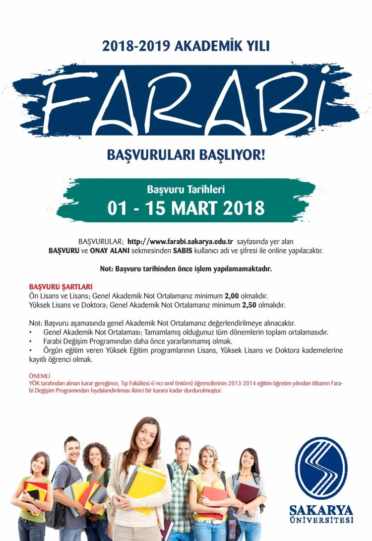 2018 - 2019 AKADEMİK YILI FARABİ BAŞVURULARI BAŞLIYOR